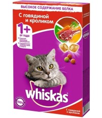 Вискас сухой корм для кошек аппетитное ассорти с говядиной, ягненком и кроликом 350 гр.